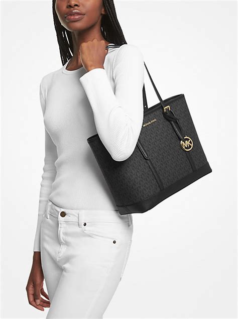 michael kors jet set travel small logo top-zip tote bag|michael kors packable tote.